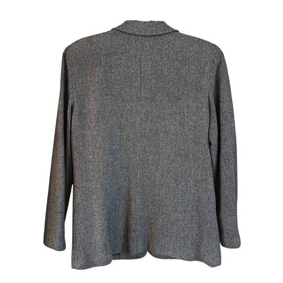 Vintage Eddie Bauer Women’s 100% Wool Herringbone Blazer Size Small Gray - Picture 5 of 6